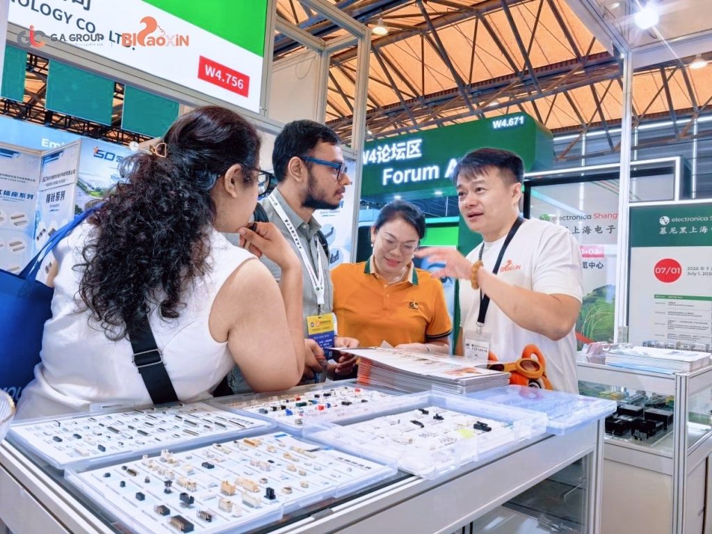 G.A. Group Salesman Introducing products to International Clients at Booth W4.756, electronica Shanghai 2026